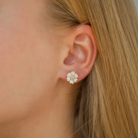 10,5 mm päivänkakkara nappikorvakorut  kullattua hopeaa - Magda