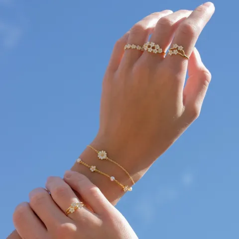 päivänkakkara sormus kullattua hopeaa - Majse