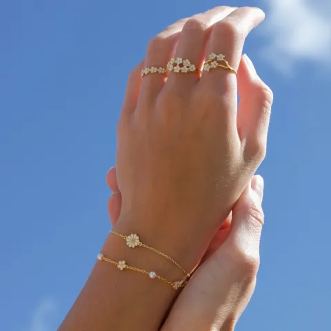 päivänkakkara sormus kullattua hopeaa - Majse