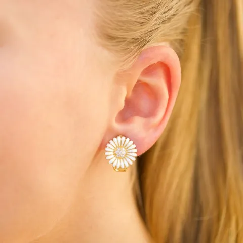 14 mm päivänkakkara korvarenkaat  kullattu hopea - Matilda