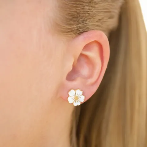 11 mm unnikkei-minä-älä nappikorvakorut  kullattua hopeaa