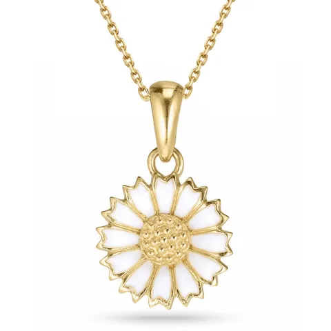 11 mm päivänkakkara kaulaketju, jossa on riipus kullattua hopeaa - Marie