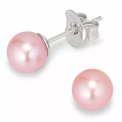 6-6,5 mm aa-graded pinkki helminappikorvakorut hopea