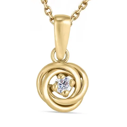 zirkoni kaulaketju kullattua hopeaa riipus 8 karaatin kultaa - Gold Collection