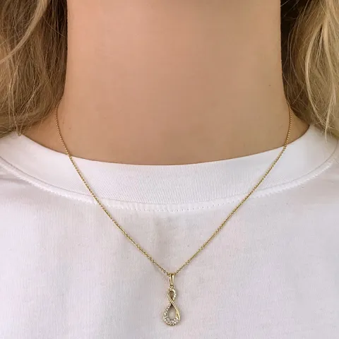 ääretön-merkki zirkoni riipus 9 karaatin kultaa