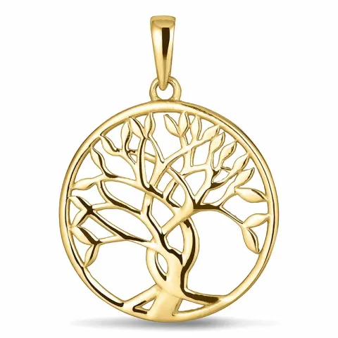pyöreä elämänpuu riipus  8 karaatin kultaa