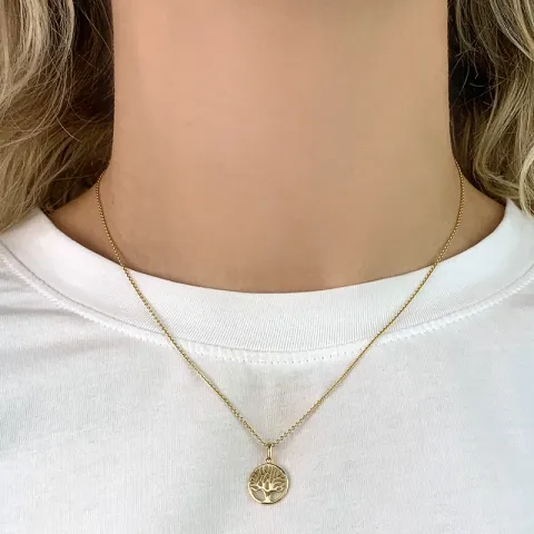 12 mm elämänpuu riipus  8 karaatin kultaa - Gold Collection