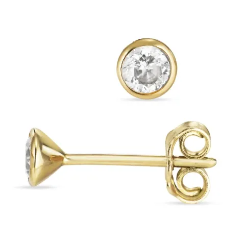 3,5 mm nappikorvakorut 8 karaatin kultaa kanssa zirkoni - Gold Collection