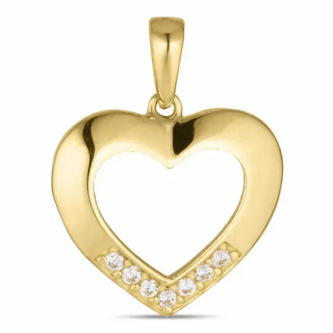 15 x 14 mm sydän zirkoni riipus  8 karaatin kultaa