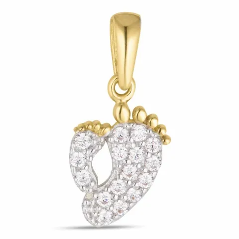 jalat zirkoni riipus  8 karaatin kultaa, jossa on rodium