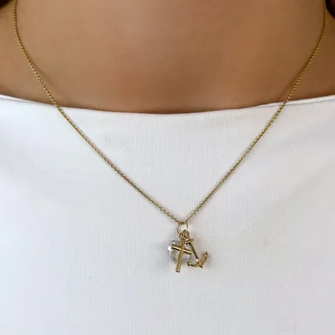 Usko-toivo-rakkaus riipus  9 karaatin kultaa