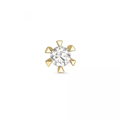1 x 0,13 ct timantti solitaire-nappikorvakorut 14 karaatin kultaa kanssa timantti 