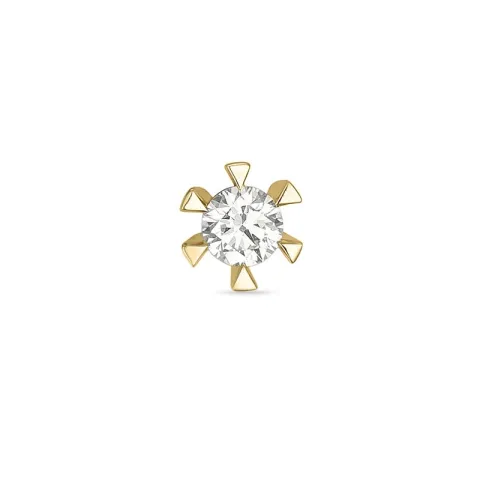 1 x 0,13 ct timantti solitaire-nappikorvakorut 14 karaatin kultaa kanssa timantti