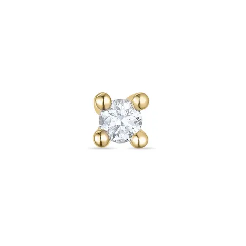 1 x 0,10 ct timantti solitaire-nappikorvakorut 14 karaatin kultaa kanssa timantti