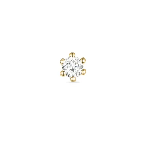 1 x 0,08 ct timantti solitaire-nappikorvakorut 14 karaatin kultaa kanssa timantti 