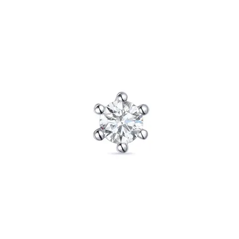 1 x 0,11 ct timantti solitaire-nappikorvakorut 14 karaatin valkokultaa kanssa timantti 