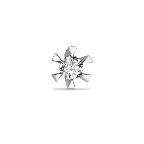 1 x 0,04 ct solitaire-nappikorvakorut 14 karaatin valkokultaa kanssa timantti 