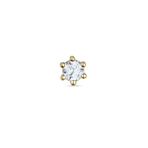 1 x 0,05 ct solitaire-nappikorvakorut 14 karaatin kultaa kanssa timantti 