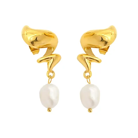 helmi korvarenkaat  kullattu teräs - OCEANA