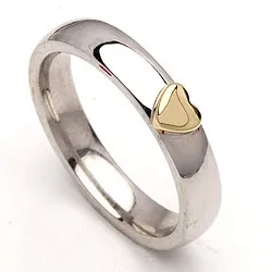 Vihkisormus hopea ja 14 karaatin kulta