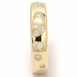 sydän vihkisormus 14 karaatin kultaa 0,225 ct