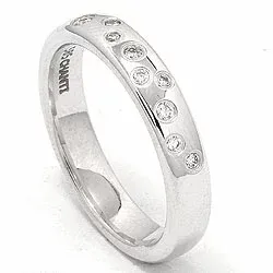 tähtipöly vihkisormus 14 karaatin valkokultaa 0,126 ct