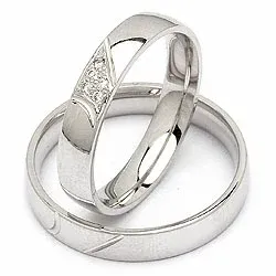 timantti vihkisormusta 14 karaatin valkokultaa 0,040 ct - setit