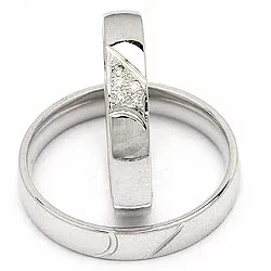timantti vihkisormusta 14 karaatin valkokultaa 0,040 ct - setit