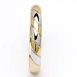 Miesten vihkisormus 14 karaatin kulta ja valkokultaa