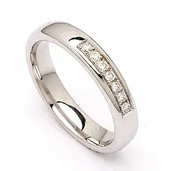 Vihkisormus 14 karaatin valkokultaa 0,116 ct