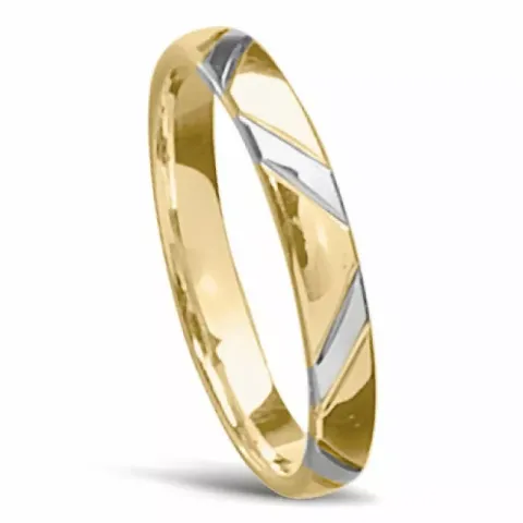 Kaksivärinen Miesten sormus 14 karaatin kulta ja valkokultaa
