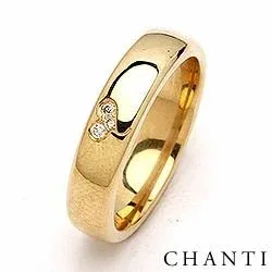 sydän vihkisormus 9 karaatin kultaa 0,037 ct