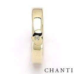 Kiiltävä sydän vihkisormus 9 karaatin kultaa 0,015 ct ct