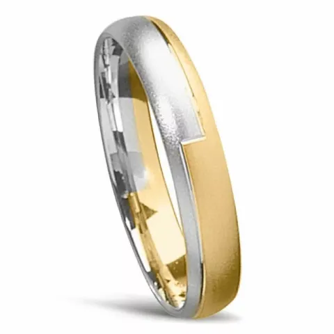 Kaksivärinen Miesten sormus 14 karaatin kulta ja valkokultaa