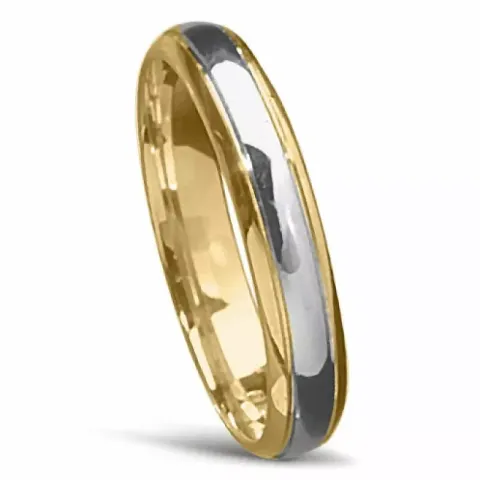 Kaksivärinen vihkisormus 14 karaatin kulta ja valkokultaa