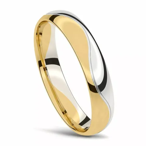 kaksivärinen vihkisormus 14 karaatin kulta ja valkokultaa