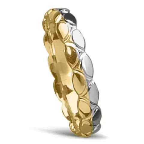 Erityinen vihkisormus 14 karaatin kulta ja valkokultaa