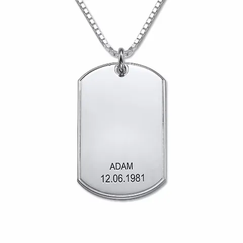 Dogtag Nimikaulaketjut riipus hopea