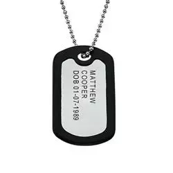 Dogtag nimikaulaketjut riipus alumiini