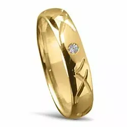 Naisten sormus 14 karaatin kultaa 0,025 ct