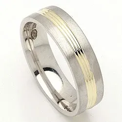 Vihkisormus hopea ja 14 karaatin kulta