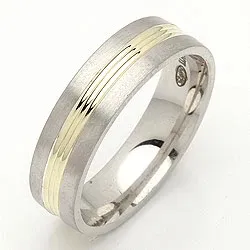 Vihkisormus hopea ja 14 karaatin kulta