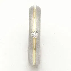 Vihkisormus 14 karaatin hopea ja 14 karaatin kulta 0,030 ct