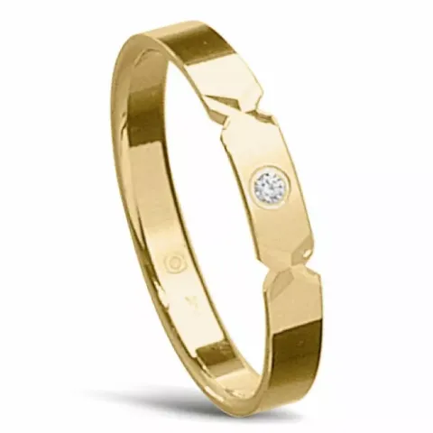 kapea Naisten sormus 14 karaatin kultaa 0,013 ct