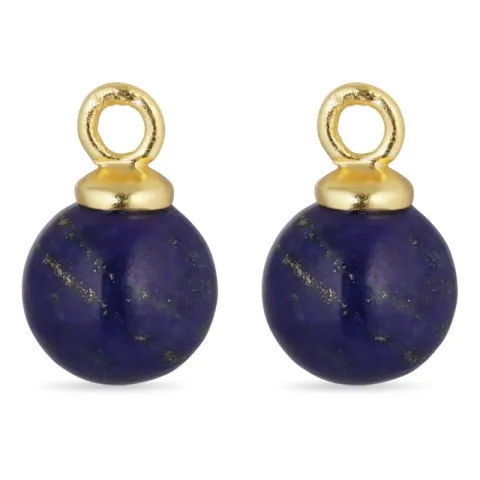 8 mm Lapislatsuli riipuksia korvakoruja  kullattu hopea - Mix & Match