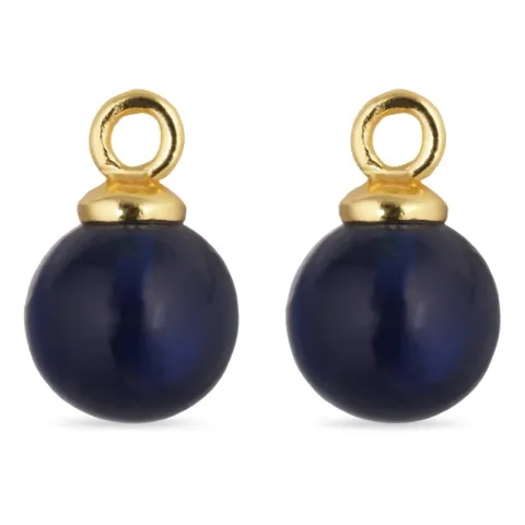 8 mm synteettinen sininen safiiri riipuksia korvakoruja  kullattu hopea - Mix & Match