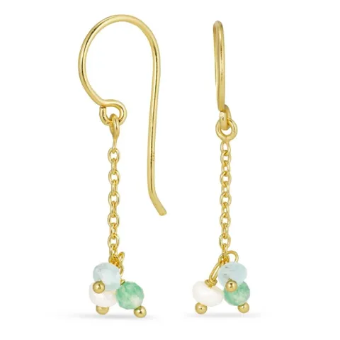 pitkät ketjukorvakorut  kullattua hopeaa - Loom Stones