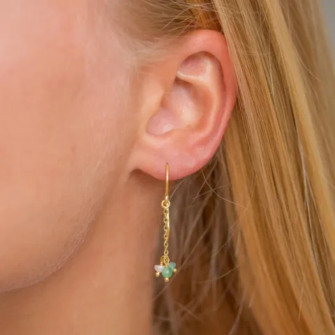 pitkät ketjukorvakorut  kullattua hopeaa - Loom Stones