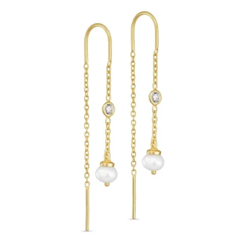 helmi ketjukorvakorut  kullattu hopea