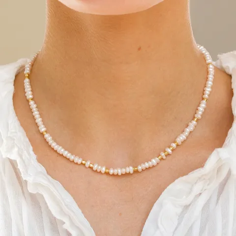 helmi kaulaketju kullattua hopeaa 40 + 5 cm x 3,5 mm